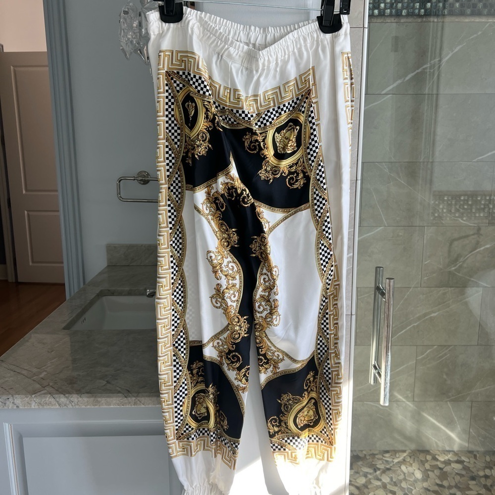 Versace Heritage Print Silk Joggers - Picture 14 of 15